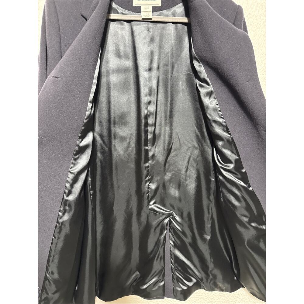 LL Bean Wool & Cashmere Women’s 14 Regular Navy Blue Lined Coat - Picture 4 of 8